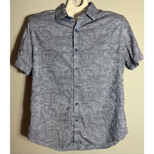 Robert Graham Classic Fit Short Sleeve Men’s XL Button-Up Shirt Blue